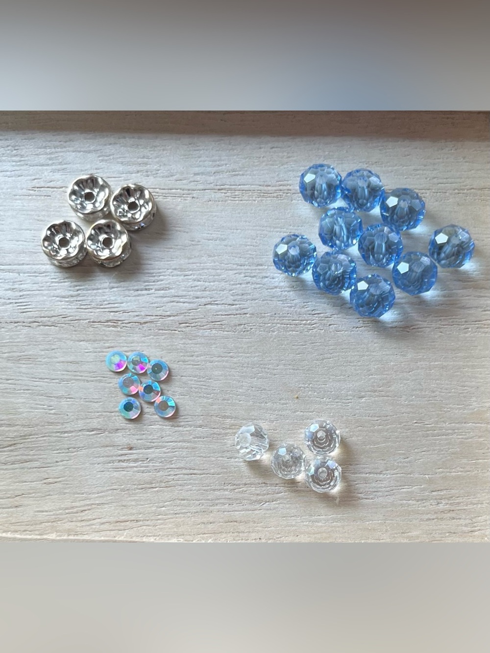 Set of Beads Inc Swarovski Light Blue and Clear Faceted Beads Jewelry Making